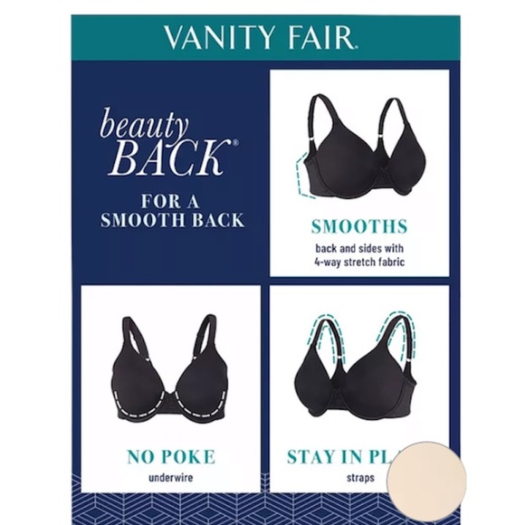 NEW Vanity Fair Beauty Back Smoothing Full-Figure Contour Bra 76380 Neutral 44D - Picture 10 of 12